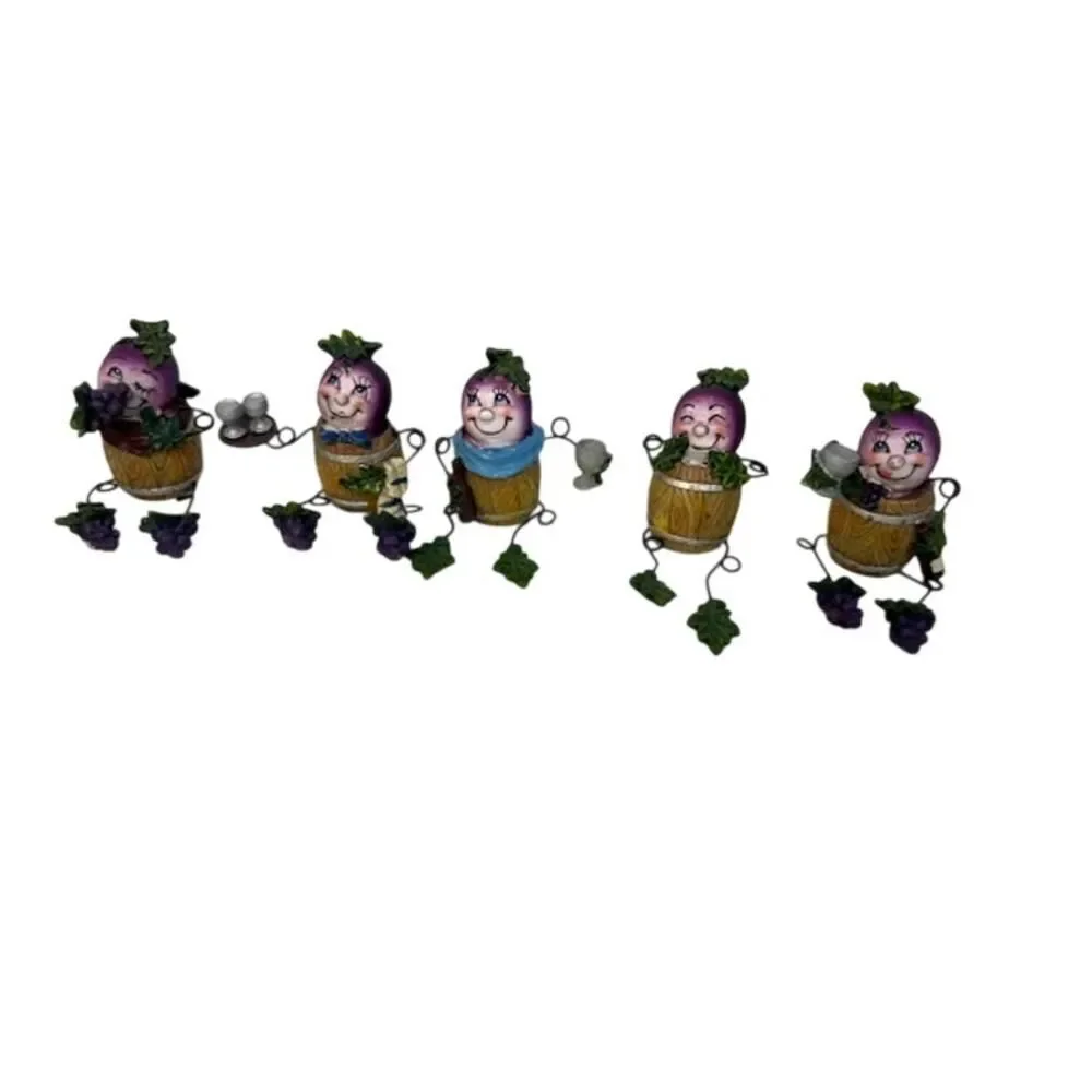 Grape Anthropomorphic Shelf Sitters Resin Figurines 3